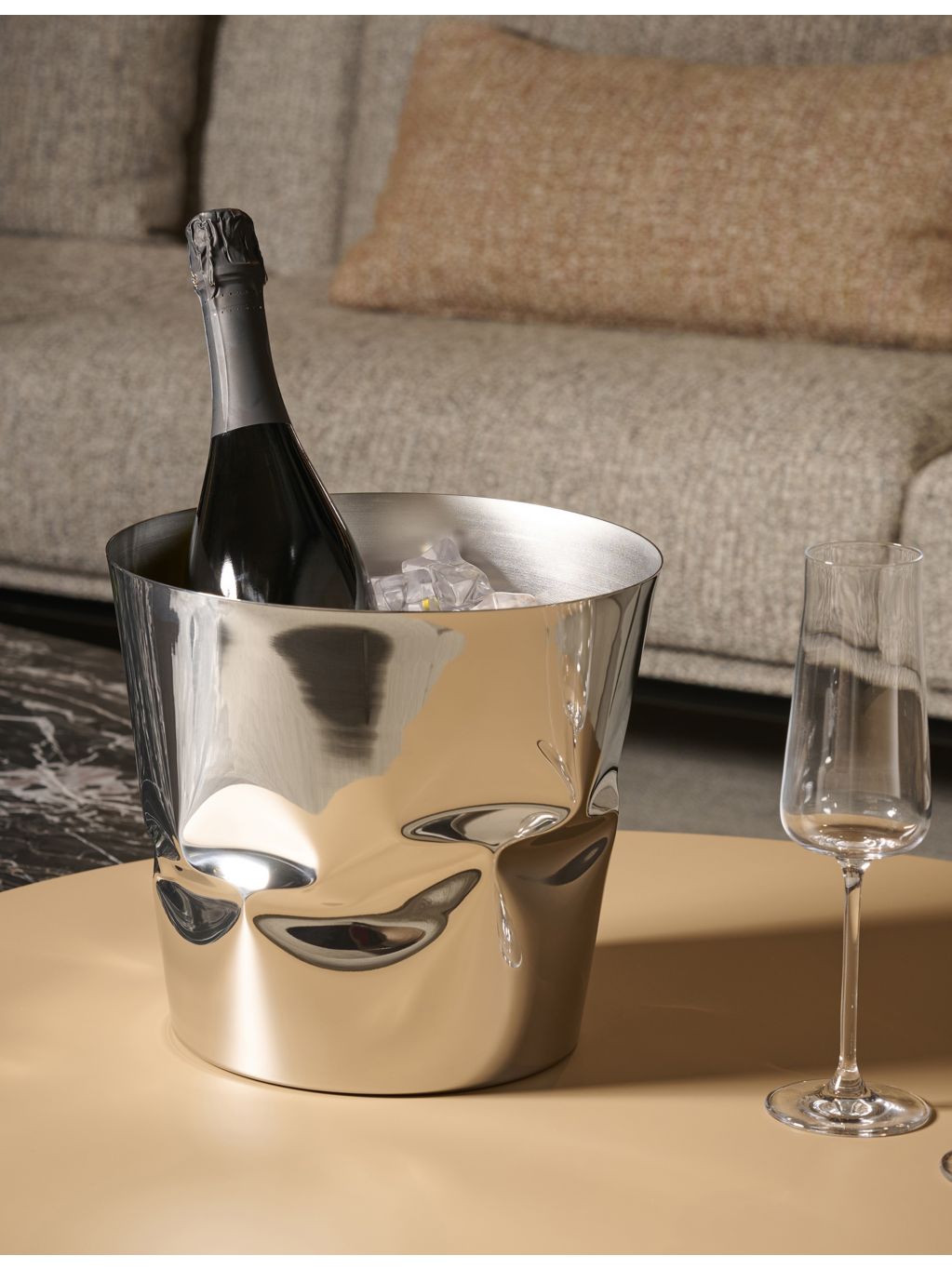 Alessi stainless steel wine cooler Compressioni 24cm (British brand)