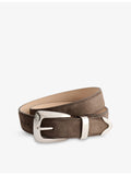 Khaite Benny suede belt with western buckle (British brand)
