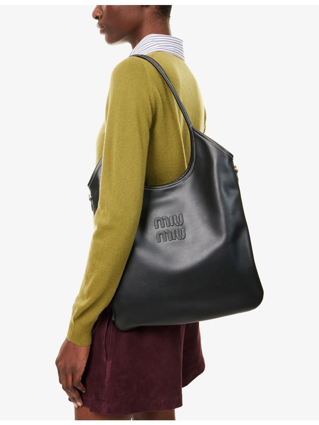 Miu Miu IVY leather shoulder bag 40cm width, imported from the UK