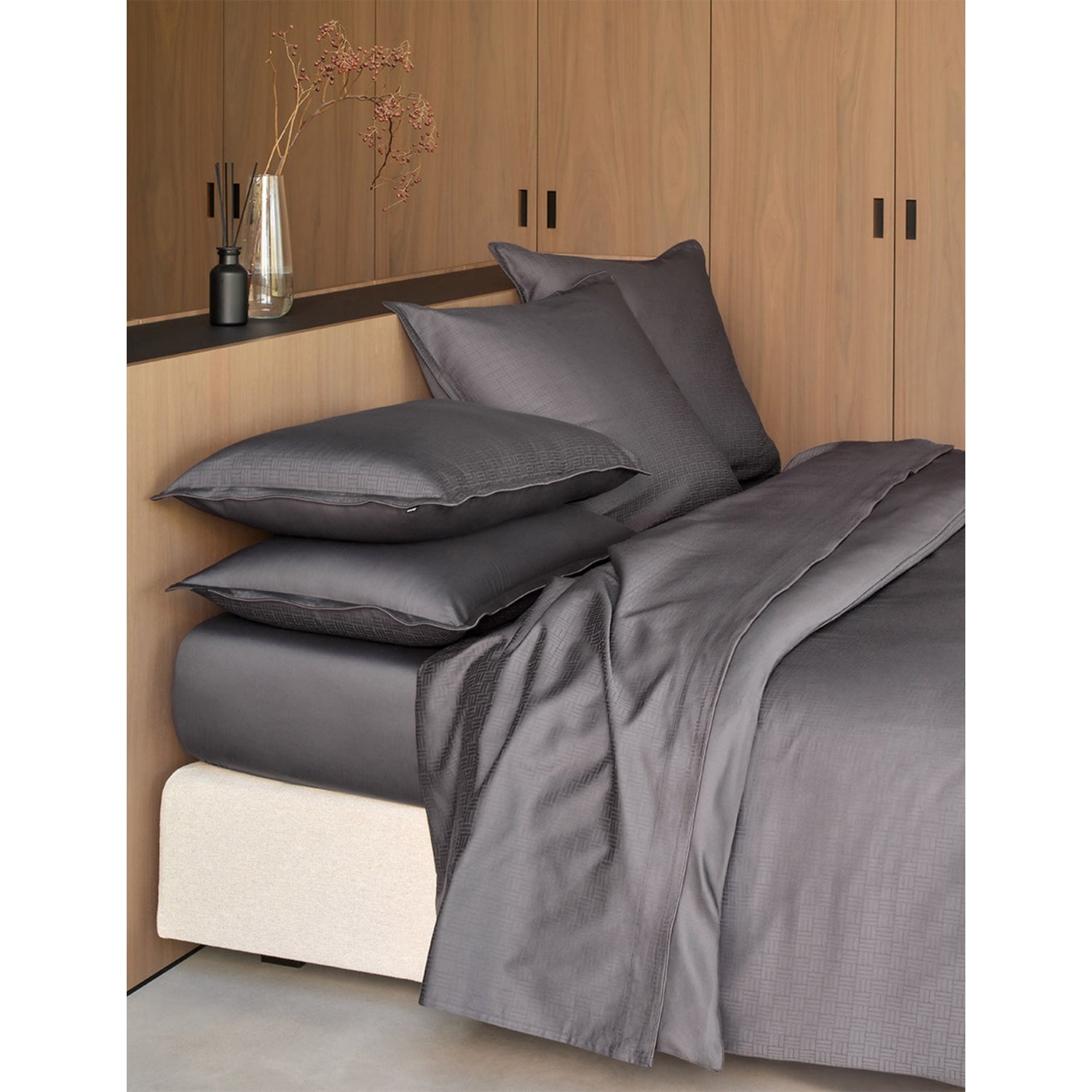 BOSS cotton satin lattice pillowcase standard rectangle, imported from the UK
