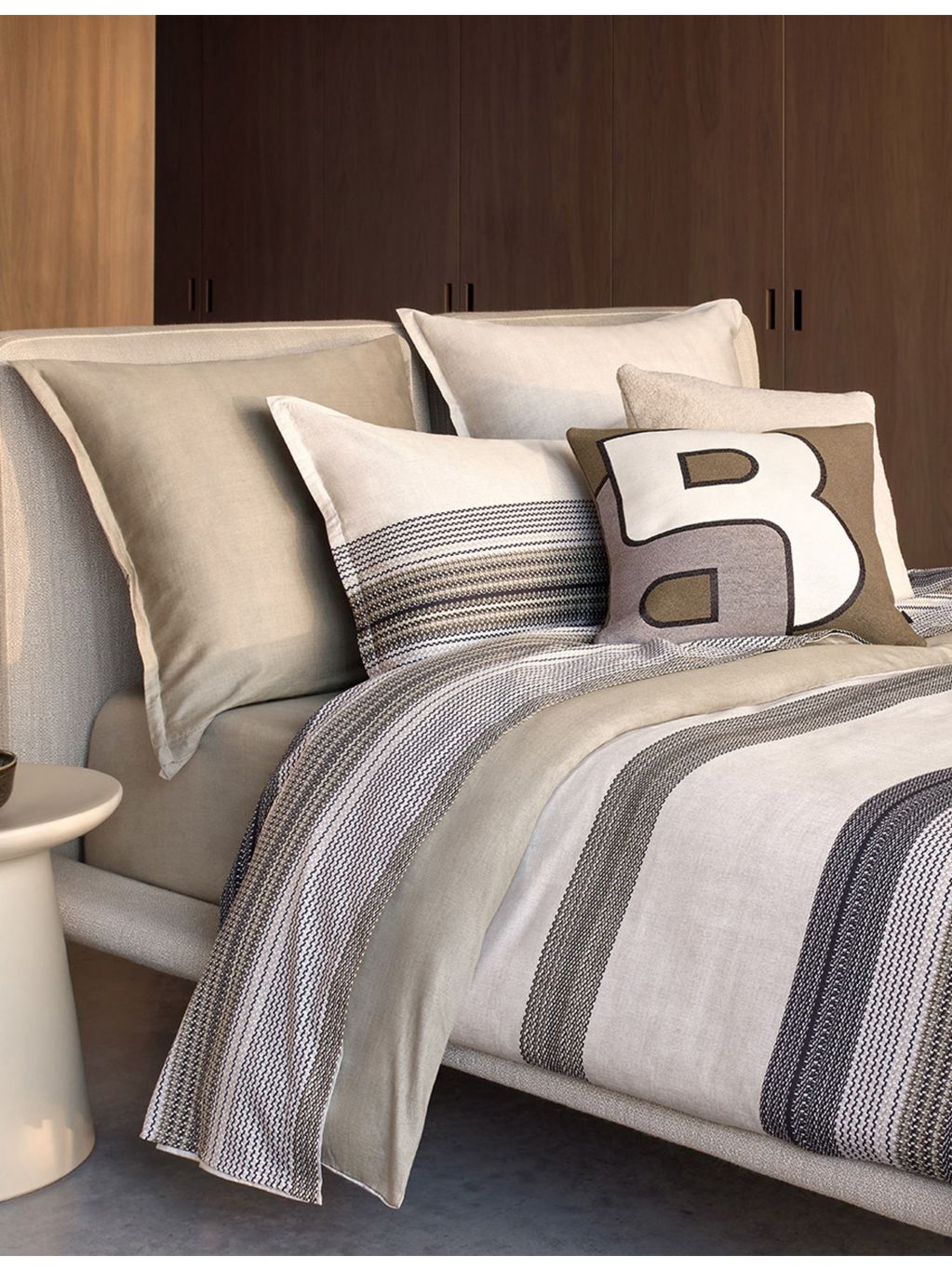 BOSS Modernist Stripe double cotton flat sheet - British product