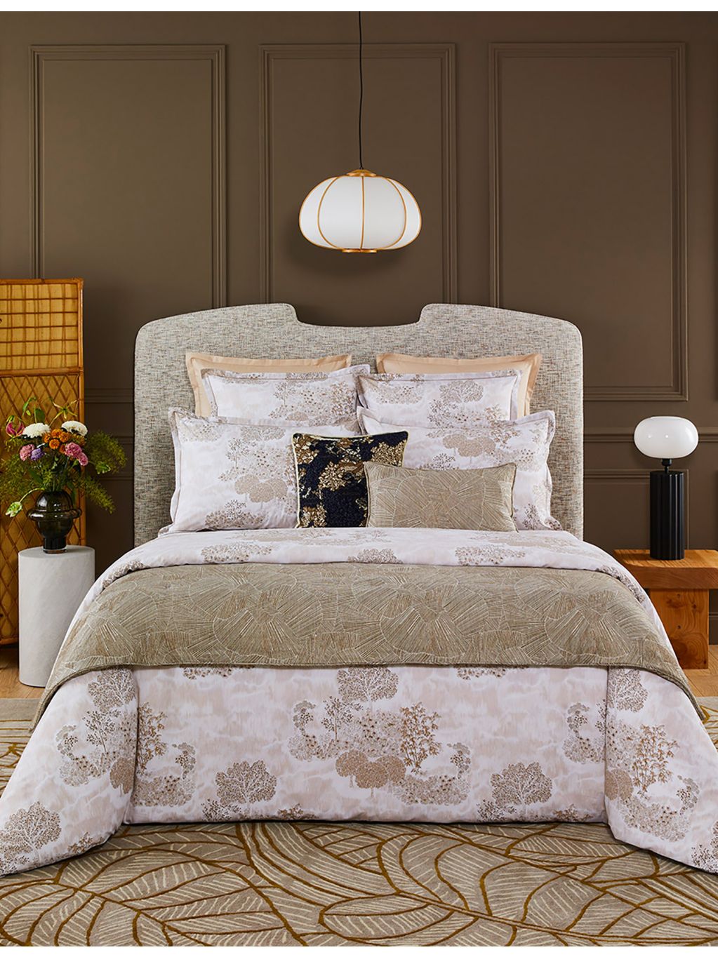 Yves Delorme Paysage cotton batiste flat sheet (British brand)