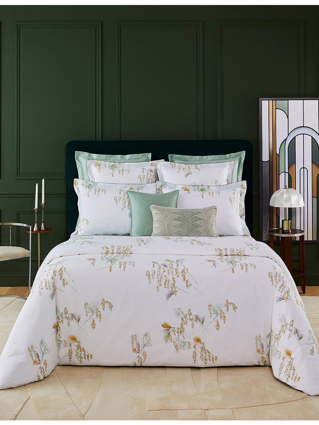 Yves Delorme Pollen floral cotton-batiste duvet cover, imported from the UK