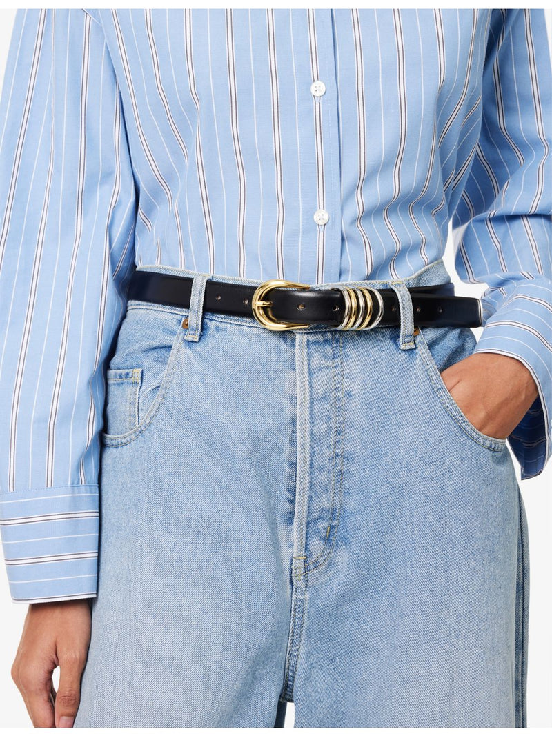 Hollyhock mixed metal calf leather belt, imported from the UK