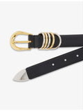 Hollyhock mixed metal calf leather belt, imported from the UK