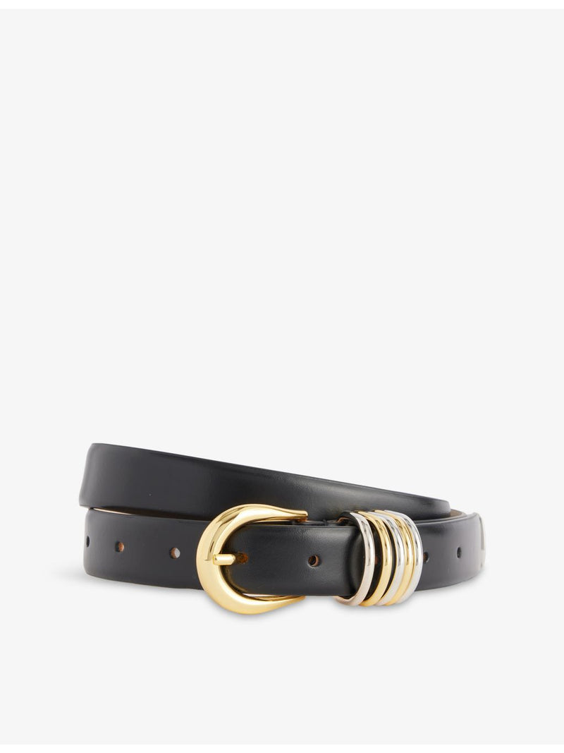 Hollyhock mixed metal calf leather belt, imported from the UK