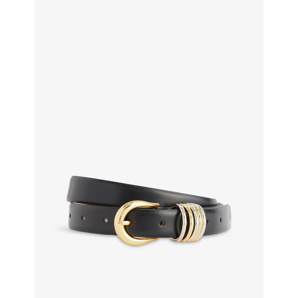 Hollyhock Mixed Metal Leather Belt - XS