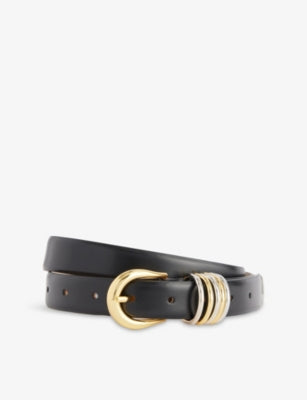 Hollyhock Mixed Metal Leather Belt
