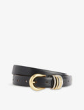 Hollyhock Mixed Metal Leather Belt