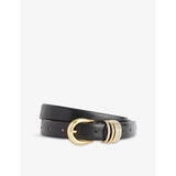 Hollyhock mixed metal calf leather belt, imported from the UK
