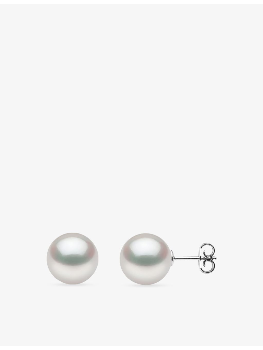 Yoko London 18ct white gold pearl stud earrings 10-11mm - British product