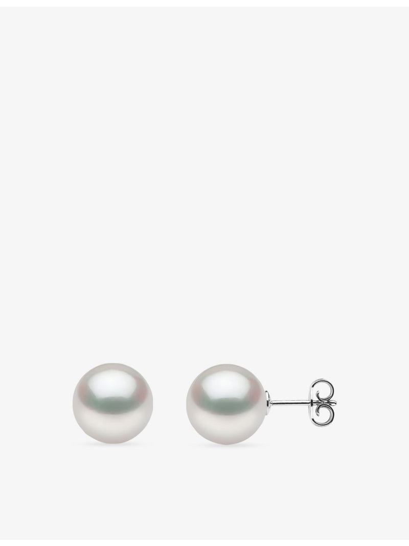 Yoko London 18ct white gold pearl stud earrings 10-11mm - British product