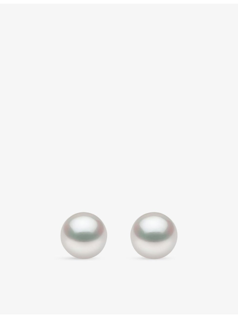 Yoko London 18ct white gold pearl stud earrings 10-11mm - British product
