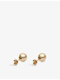 Yoko London 18ct gold golden pearl stud earrings 10-11mm - British product