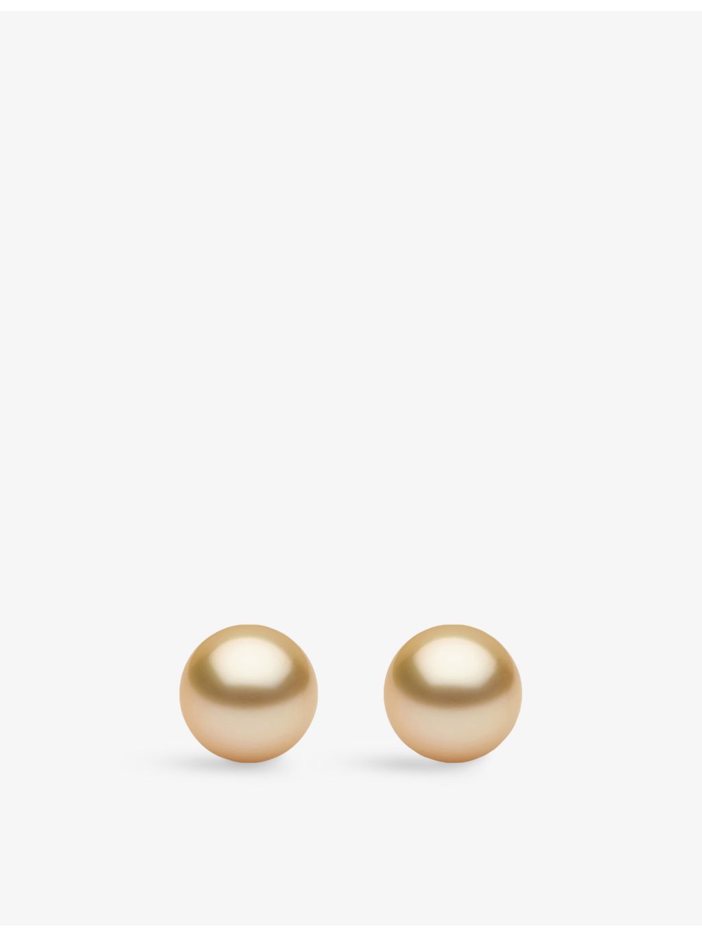 Yoko London 18ct gold golden pearl stud earrings 10-11mm - British product