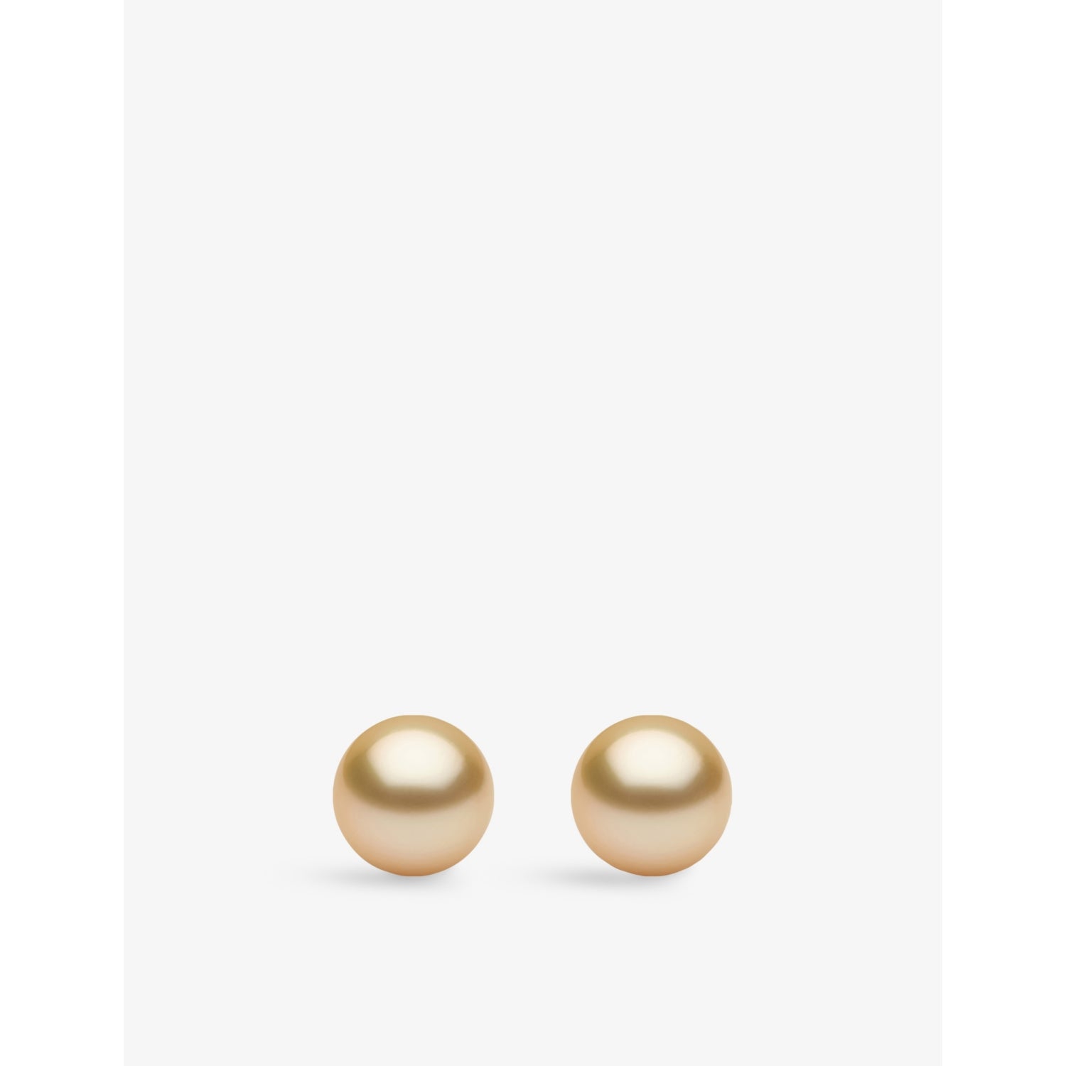 Yoko London 18ct gold golden pearl stud earrings 10-11mm - British product