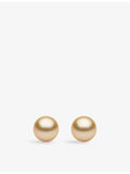 Yoko London 18ct gold golden pearl stud earrings 10-11mm - British product