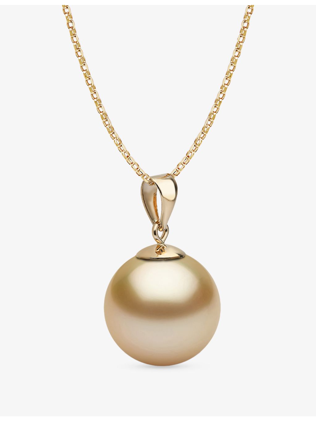 Yoko London 18ct gold golden pearl pendant necklace 10-11mm - British product