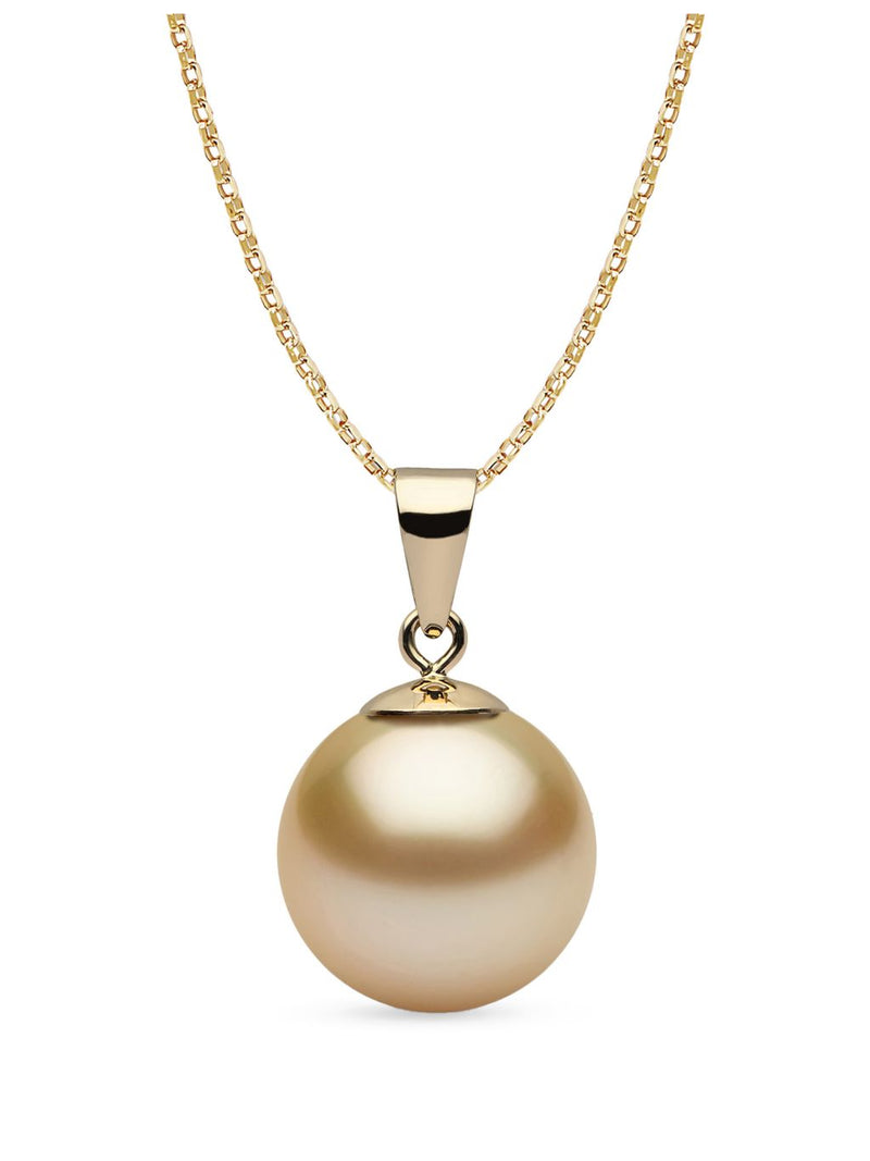 Yoko London 18ct gold golden pearl pendant necklace 10-11mm - British product