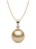 Yoko London 18ct gold golden pearl pendant necklace 10-11mm - British product
