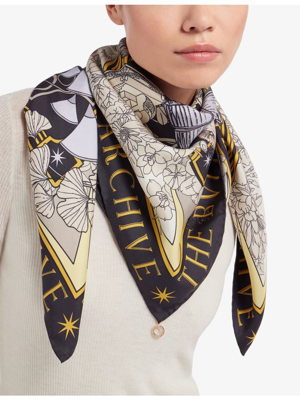 Bvlgari heritage graphic-print silk scarf 90cm, imported from the UK