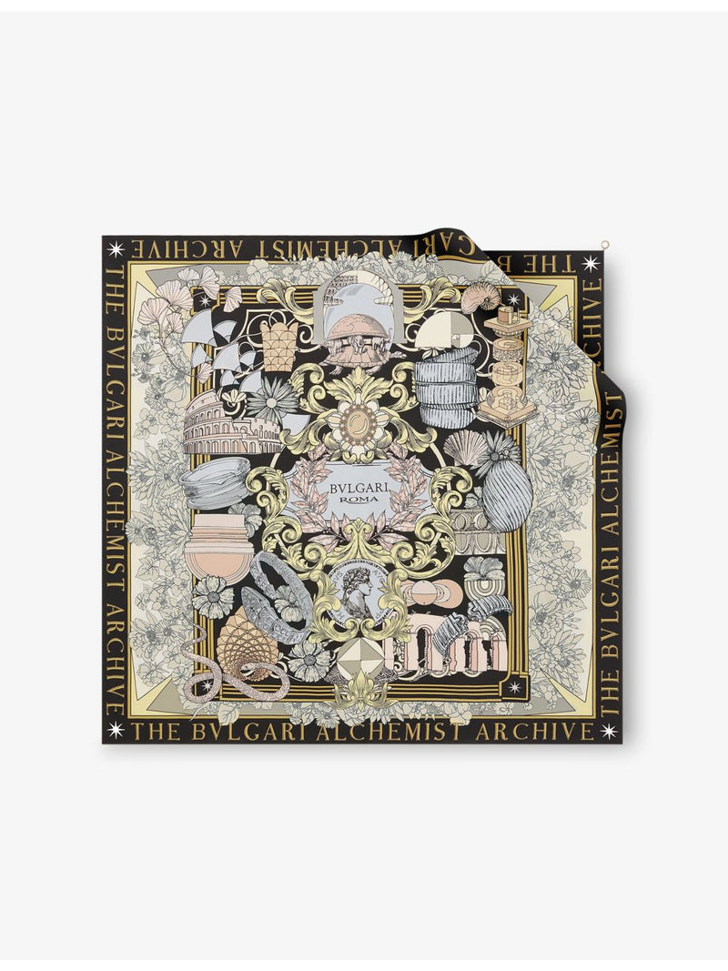Bvlgari heritage graphic-print silk scarf 90cm, imported from the UK
