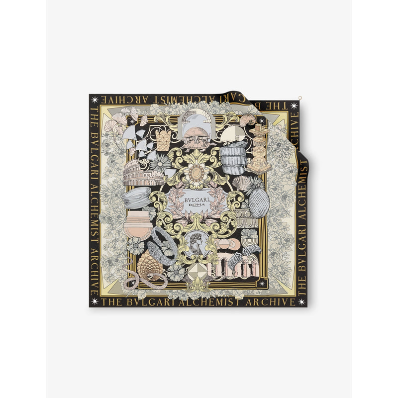 Bvlgari heritage graphic-print silk scarf 90cm, imported from the UK
