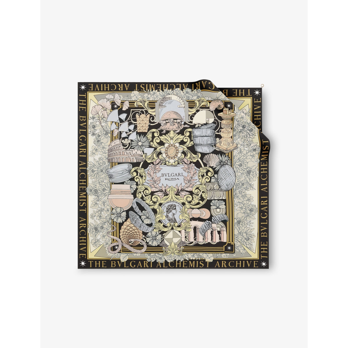 Bvlgari heritage graphic-print silk scarf 90cm, imported from the UK