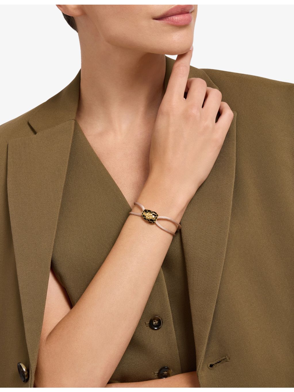 Bulgari Serpenti Forever yellow gold-plated brass bracelet, imported from the UK