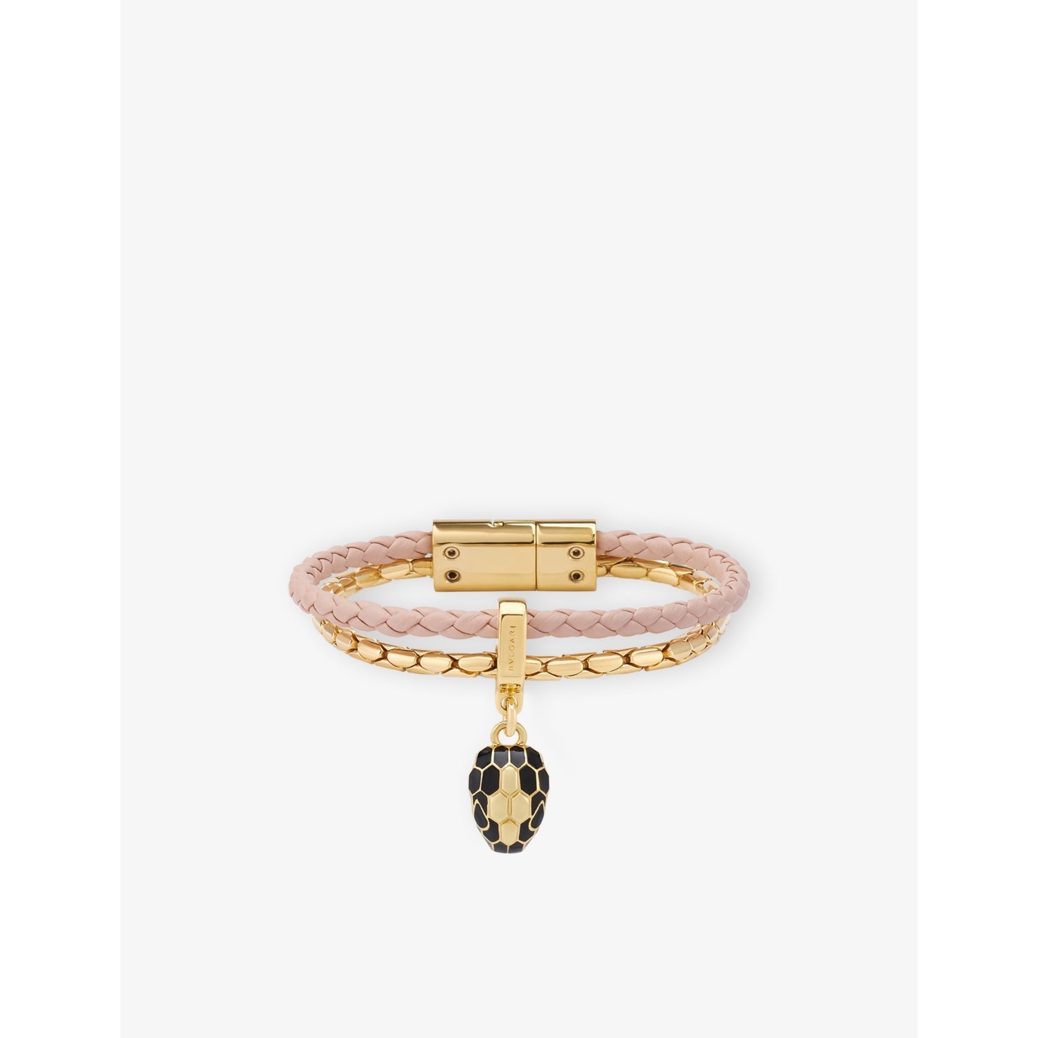 Serpenti Forever Yellow Gold-Plated Brass And Leather Bracelet - XS