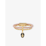 Serpenti Forever Yellow Gold-Plated Brass And Leather Bracelet - XS