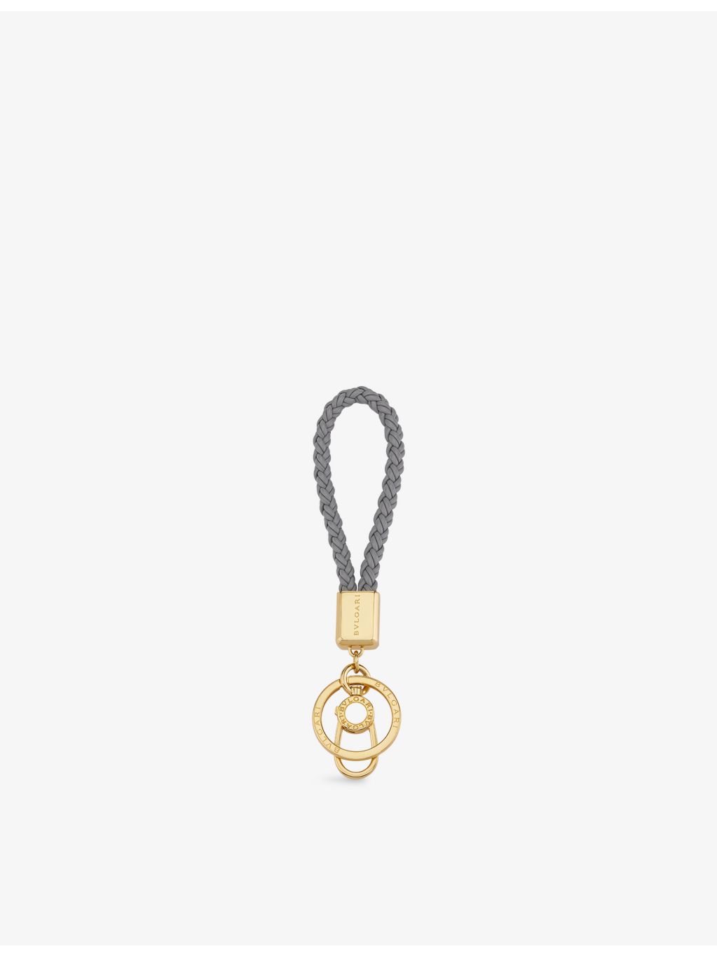 Bvlgari yellow gold-plated leather keyring 17cm - British product