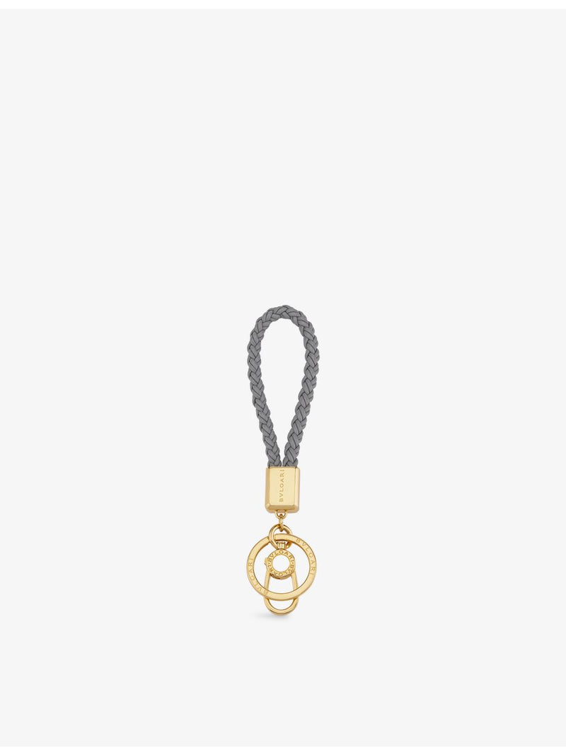 Bvlgari yellow gold-plated leather keyring 17cm - British product
