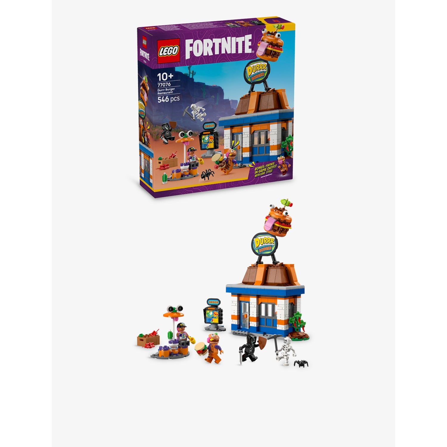 LEGO Fortnite Durrr Burger Restaurant building set 546 pieces (British brand)