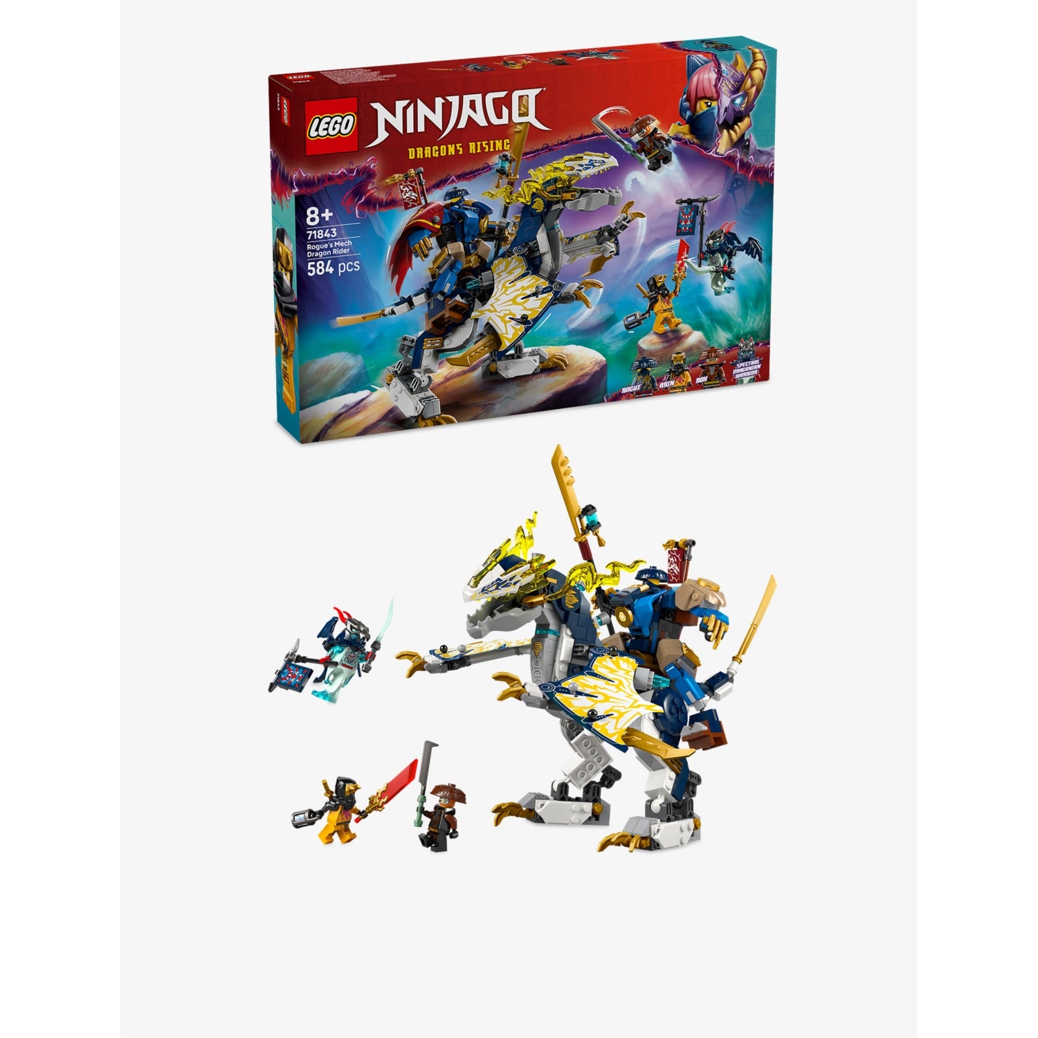 LEGO NINJAGO Mech Dragon Rider playset 584 pieces, UK version