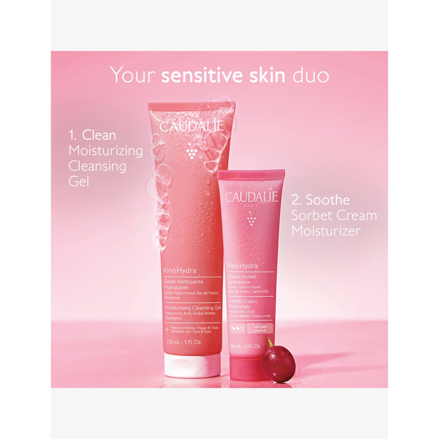 Caudalie VinoHydra moisturising cleansing gel 150ml, UK version