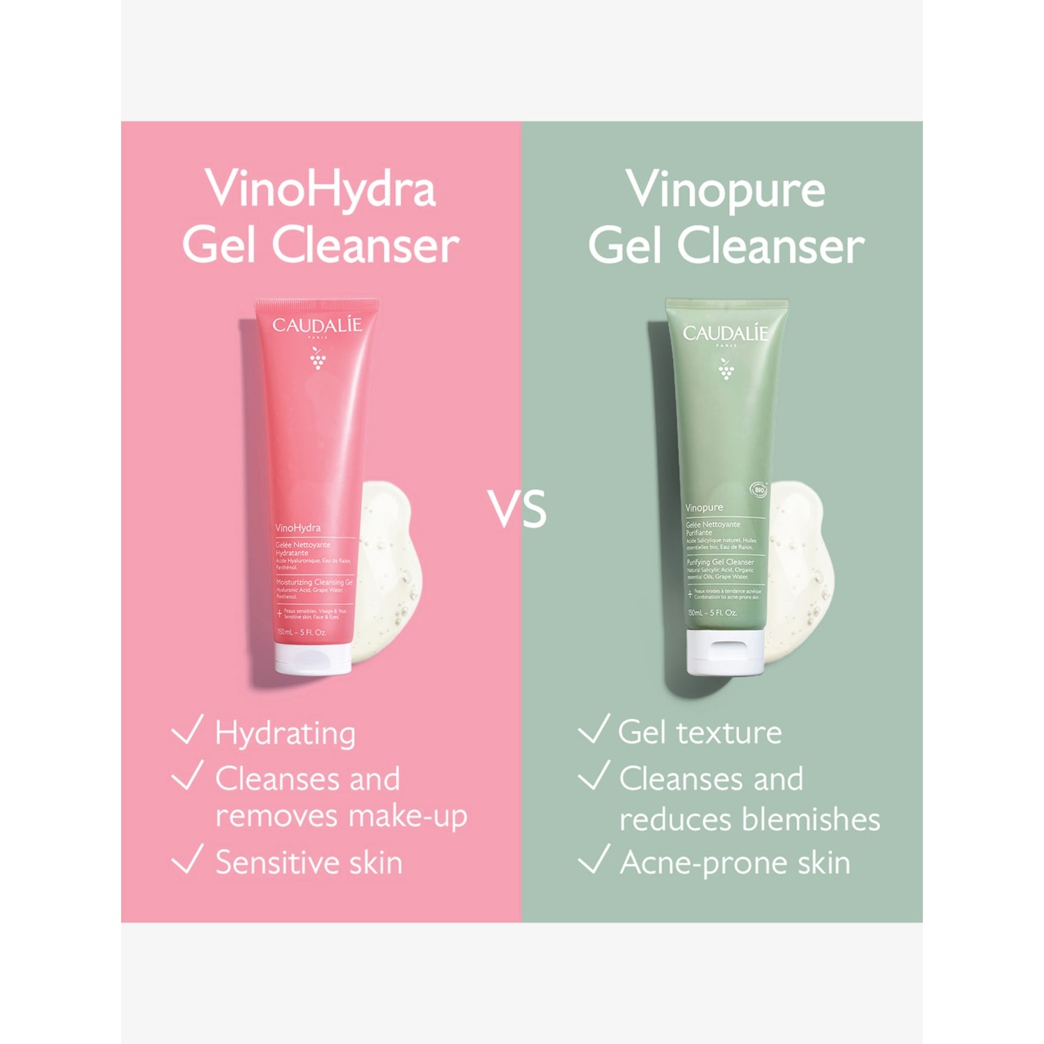 Caudalie VinoHydra moisturising cleansing gel 150ml, UK version