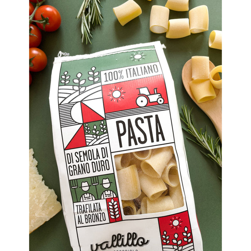 Vallillo Mezzi Paccheri durum wheat pasta 500g, UK version