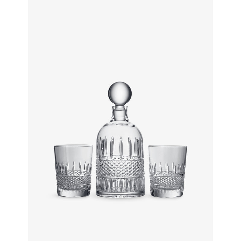 Waterford Irish Lace crystal decanter and tumbler set (British brand)