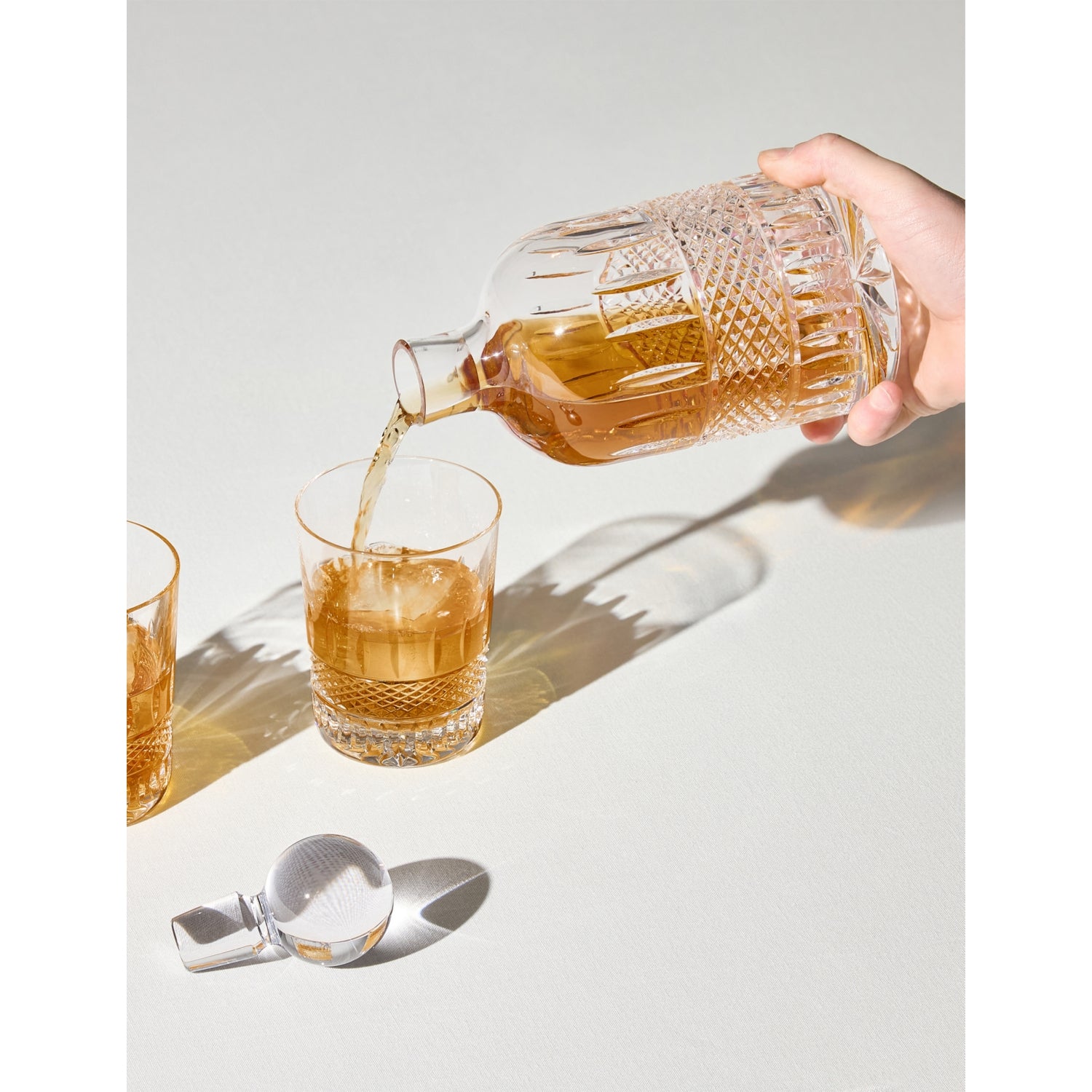 Waterford Irish Lace crystal decanter and tumbler set (British brand)