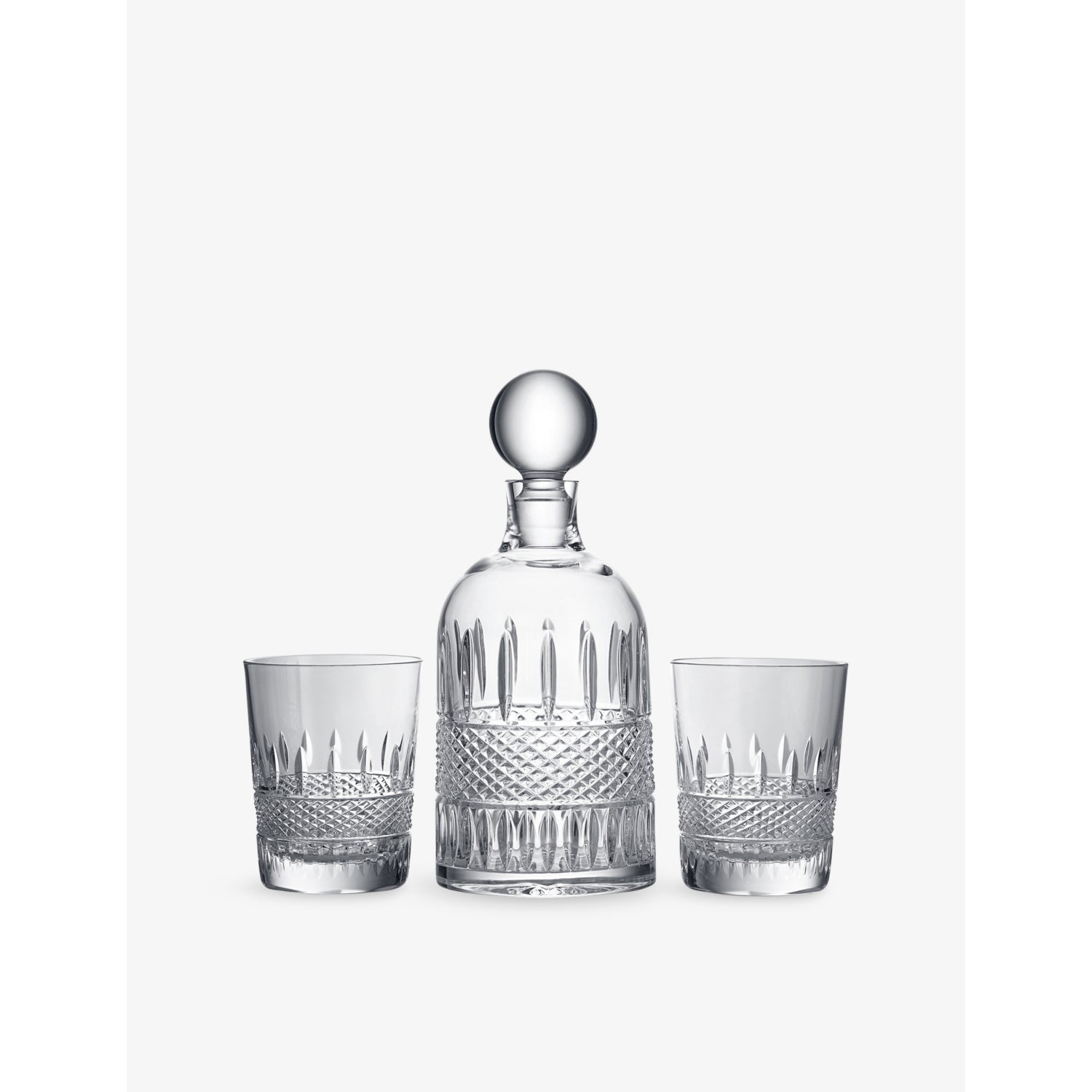 Waterford Irish Lace crystal decanter and tumbler set (British brand)