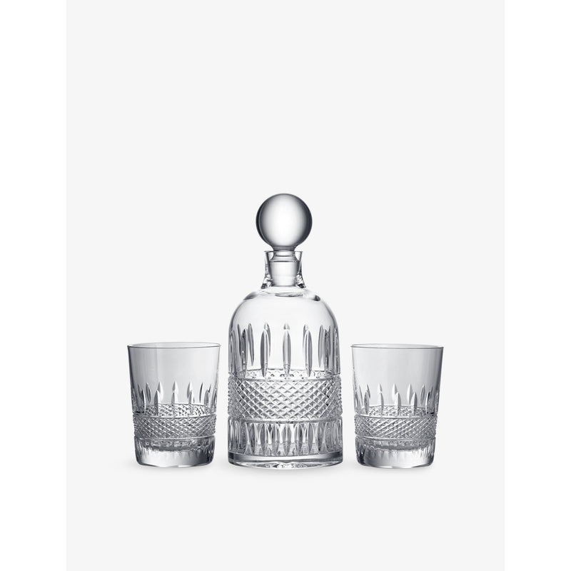 Waterford Irish Lace crystal decanter and tumbler set (British brand)
