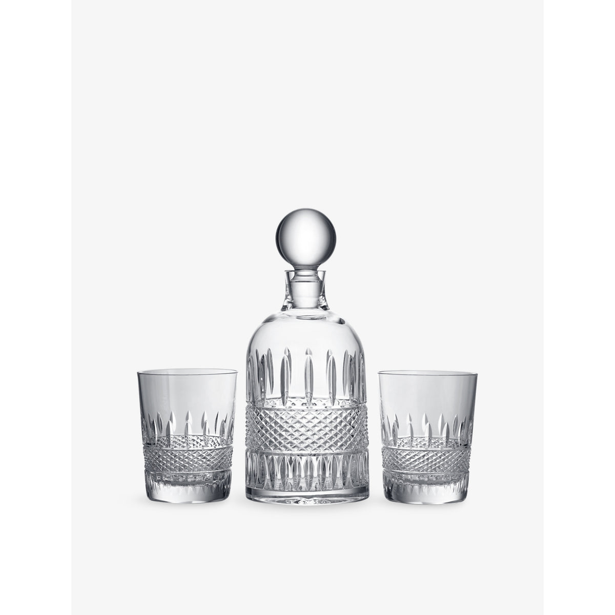 Waterford Irish Lace crystal decanter and tumbler set (British brand)