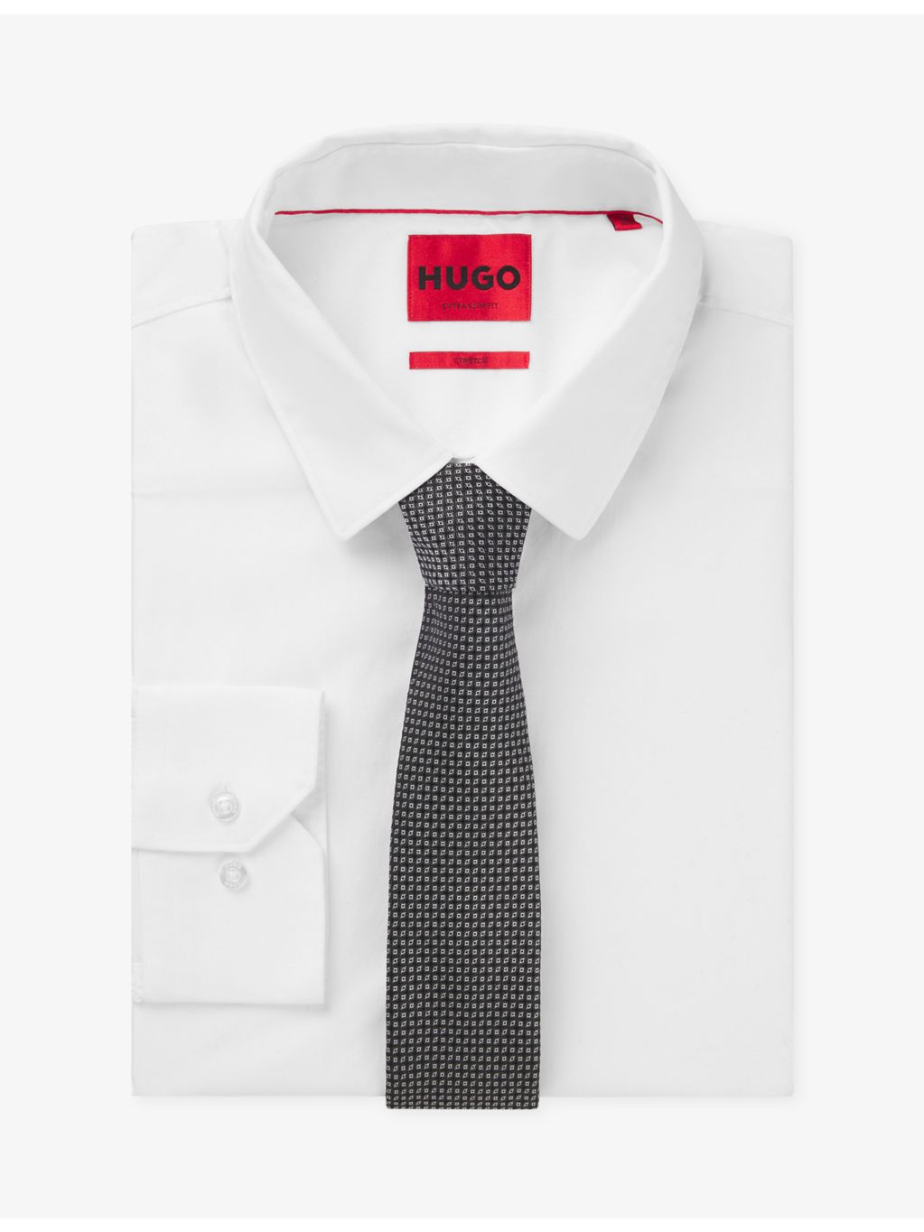 HUGO jacquard-pattern silk tie 148cm (British brand)