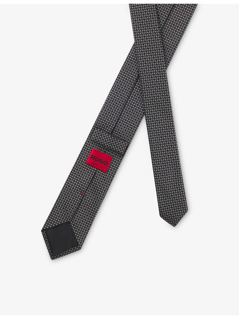 HUGO jacquard-pattern silk tie 148cm (British brand)