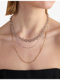 Astrid and Miyu Molten Link rhodium-plated chain necklace, 45cm (British brand)
