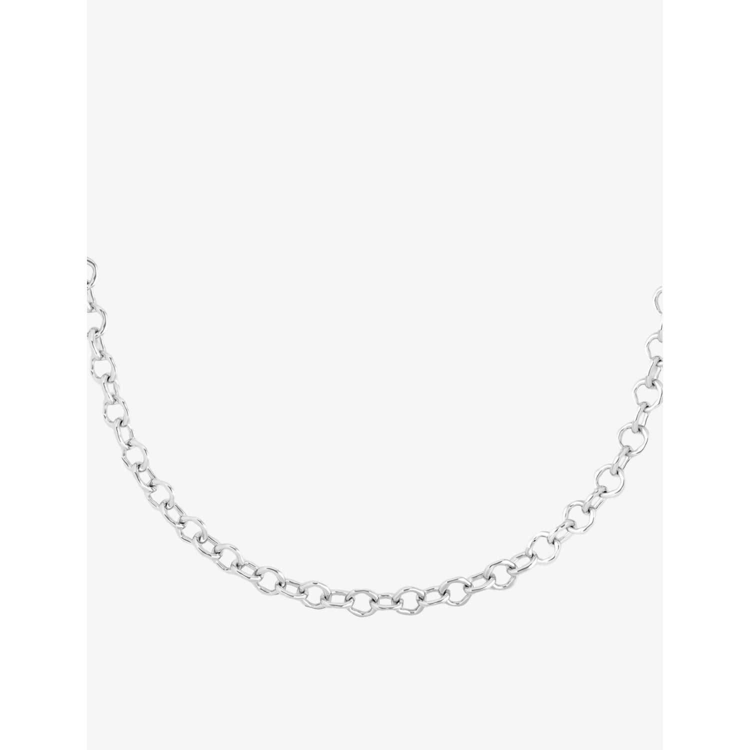Astrid and Miyu Molten Link rhodium-plated chain necklace, 45cm (British brand)