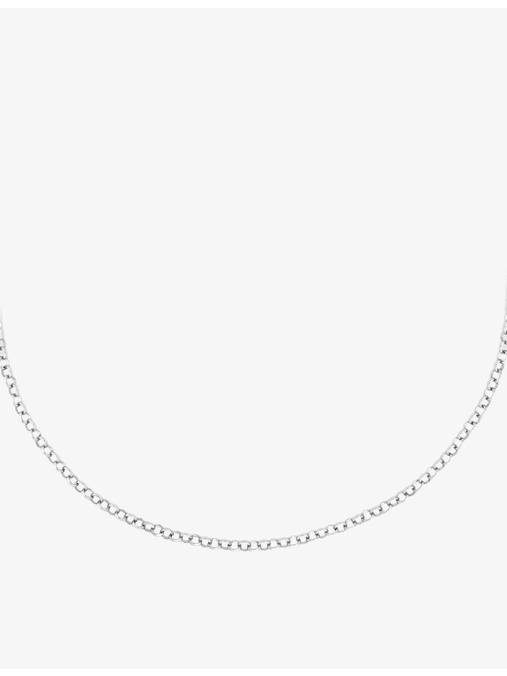 Astrid & Miyu rhodium-plated brass rolo chain necklace 45cm, UK version