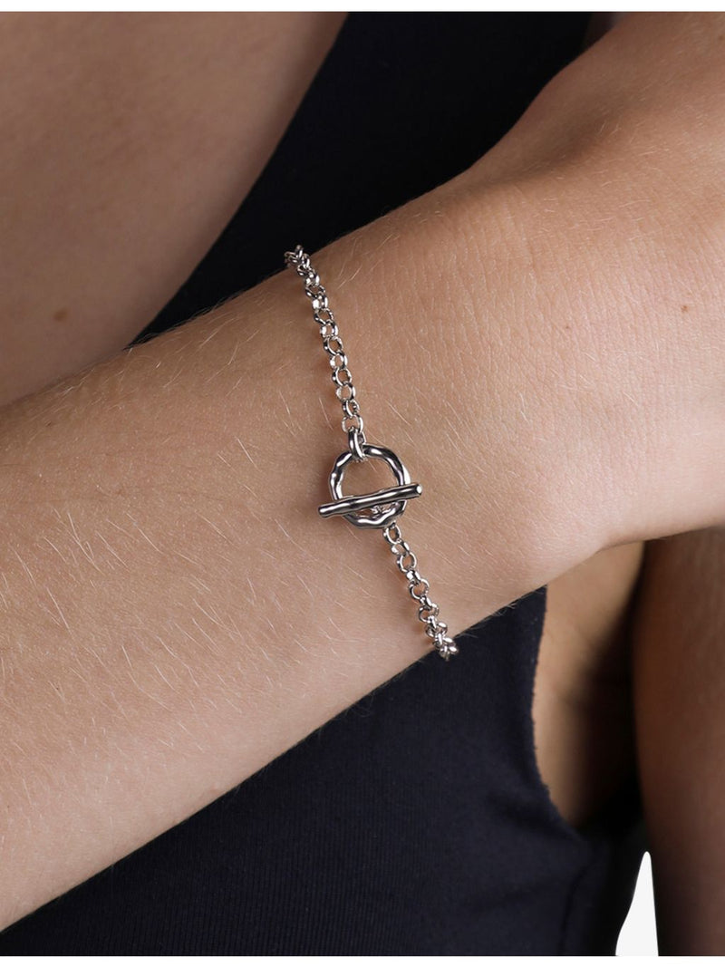 Astrid and Miyu Rolo T-Bar bracelet rhodium-plated brass, UK version