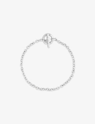 Astrid and Miyu Rolo T-Bar Rhodium-Plated Brass Chain Bracelet